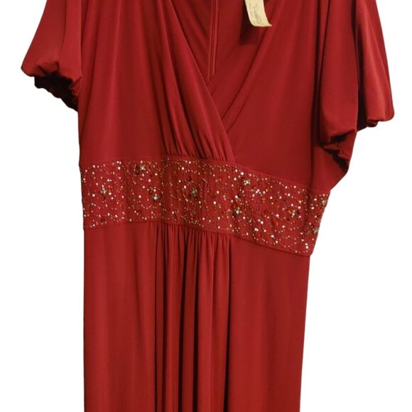 Patra Short Sleeve V Neck Chiffon Dresses Ladies Evening Cocktail Party Dress - Picture 3 of 4